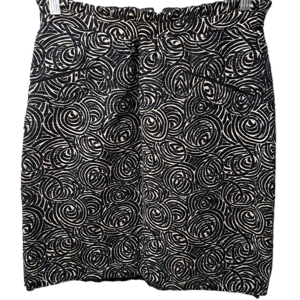 Elevenses Womens Black & White Swirl Printed Mini Skirt w/Pockets Size 4